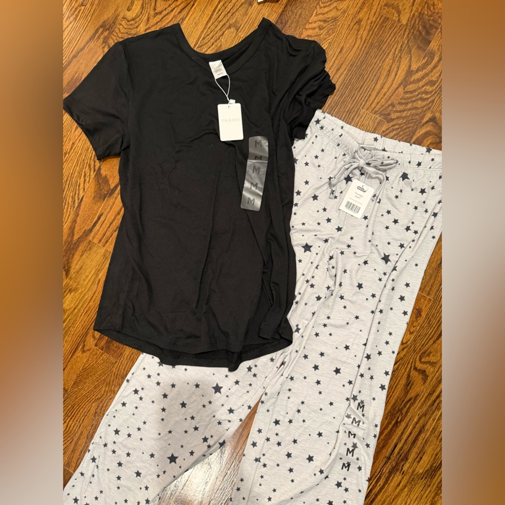 Black and Gray Star Pajama Set